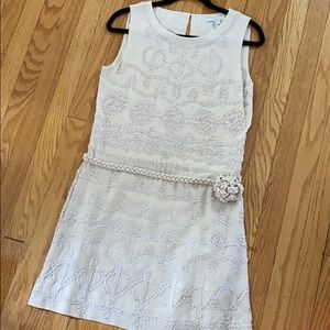 BCBG cream dress with 3D lace appliqué